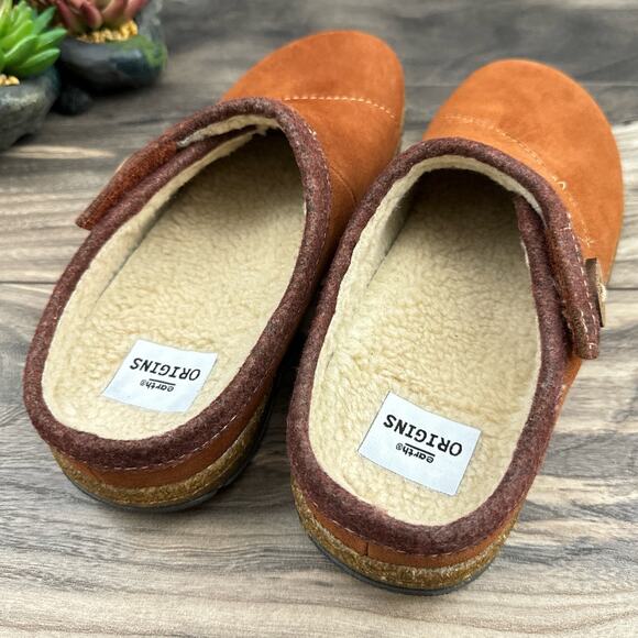 NIB Earth Origins Ezra 7.5M 38.5 Acorn Brown Slip On Clogs Suede - Picture 8 of 11